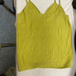 GUC  Chartreuse Ribbed Camisole top P2P:14” Shoulder to Hem:21”Anthropologie